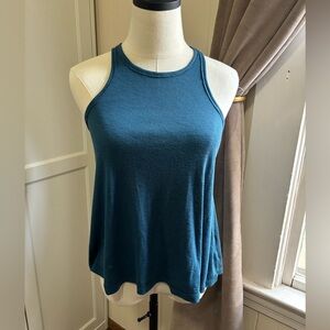 Free People blue ribbed racerback tank top